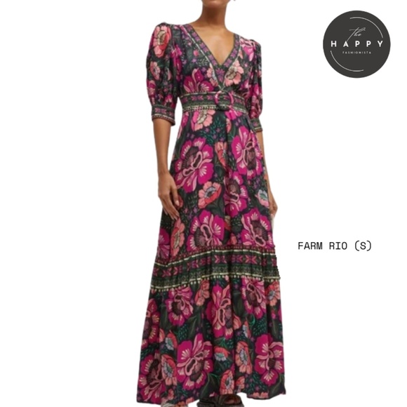 NWT FARM Rio Flowers Garden Maxi Dress (S) - Picture 1 of 10